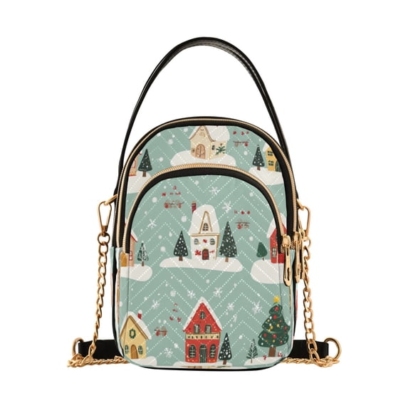 Shoulder Handbag Women's Crossbody Handbags 5.91x3.15x8.27 Inch Bank Card Bag Cash Bag Key Bag Nice Little House