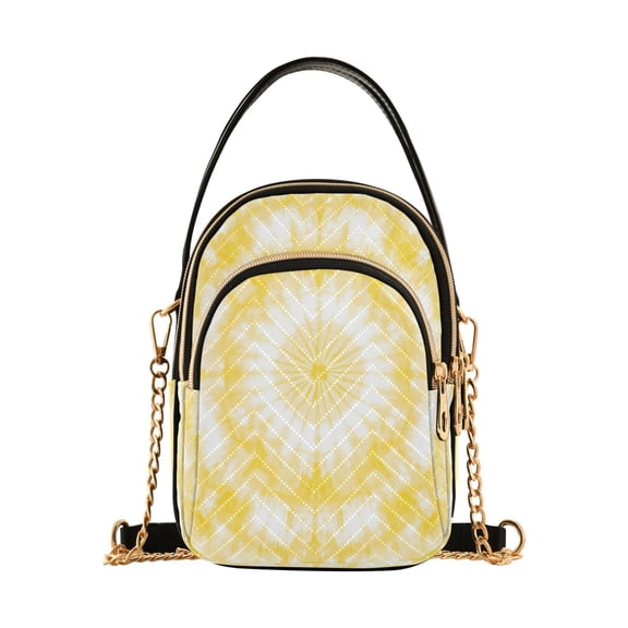 Shoulder Handbag Women's Crossbody Handbags 5.91x3.15x8.27 Inch Bank Card Bag Cash Bag Key Bag Pretty Light Yellow Tie Dye