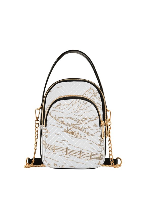 Shoulder Handbag Women's Crossbody Handbags 5.91x3.15x8.27 Inch Bank Card Bag Cash Bag Key Bag Pretty Mountain