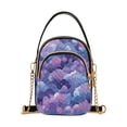 thumbnail image 1 of Shoulder Handbag Women's Crossbody Handbags 5.91x3.15x8.27 Inch Bank Card Bag Cash Bag Key Bag Purple Lotus Flowers, 1 of 7