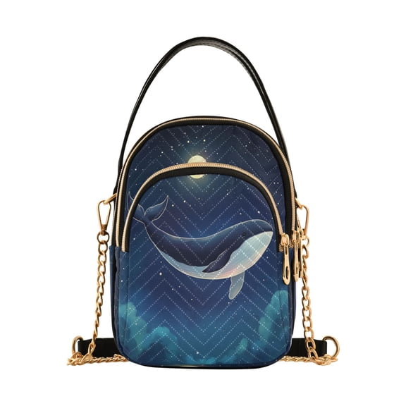 Shoulder Handbag Women's Crossbody Handbags 5.91x3.15x8.27 Inch Bank Card Bag Cash Bag Key Bag Sky Whale