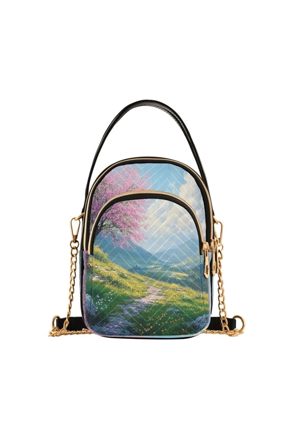 Shoulder Handbag Women's Crossbody Handbags 5.91x3.15x8.27 Inch Bank Card Bag Cash Bag Key Bag Spring Road