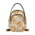 thumbnail image 1 of Shoulder Handbag Women's Crossbody Handbags 5.91x3.15x8.27 Inch Bank Card Bag Cash Bag Key Bag Yellow Roses Seamless, 1 of 7