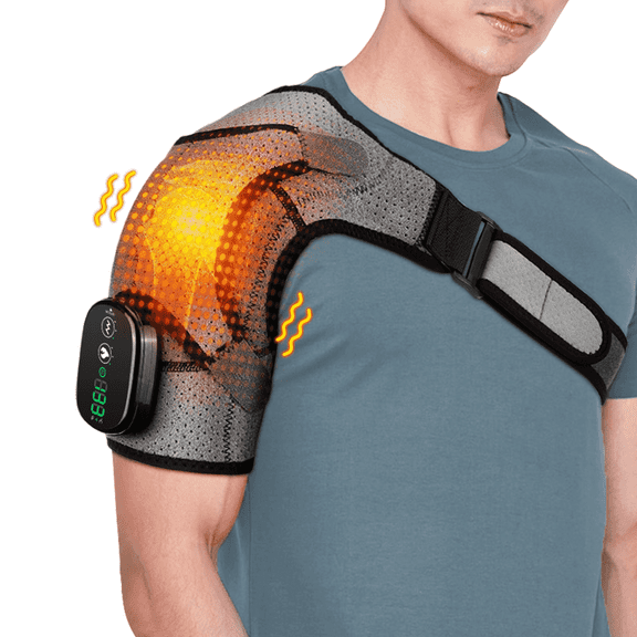 Shoulder Heating Pad, Cordless Heated Shoulder Wrap with 3 Vibration, Shoulder Massager Heated Shoulder Brace Relax for Women Men