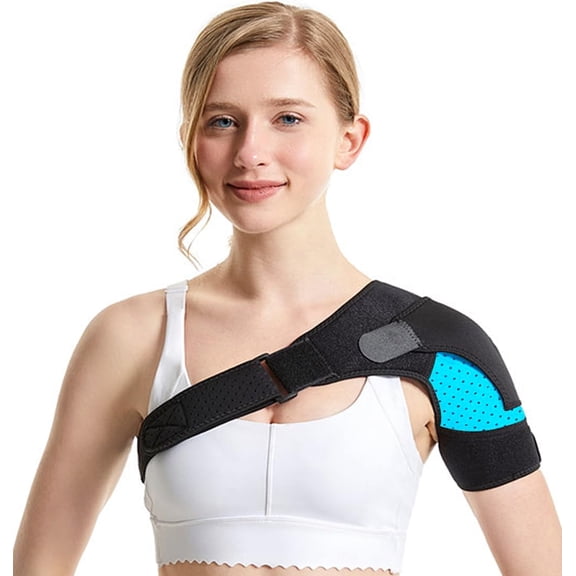 Shoulder Ice Pack Wrap with Compression Brace for Pain Relief, Rotator Cuff Support for Men & Women, Adjustable Shoulder Brace for Torn Tendon, Dislocation, Bursitis, Fits Left & Right Arm