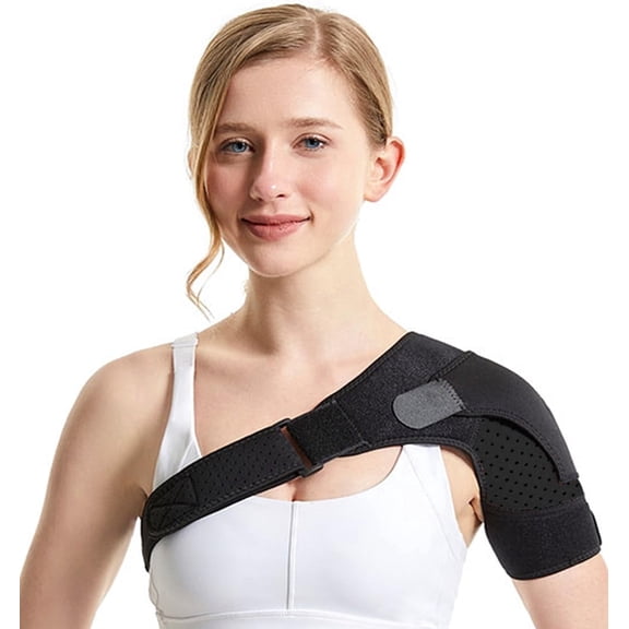 Shoulder Ice Pack Wrap with Compression Brace for Pain Relief, Rotator Cuff Support for Men & Women, Adjustable Shoulder Brace for Torn Tendon, Dislocation, Bursitis, Fits Left & Right Arm