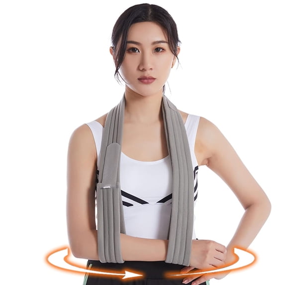 Shoulder Immobilizer Arm Sling, Adjustable Lightweight Arm Support for Rotator Cuff, Torn Tendon, Broken Bones, Post-Surgery Recovery, Grey