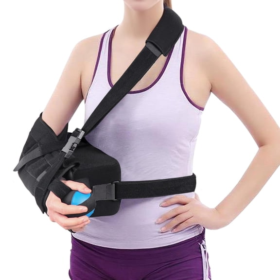 Shoulder Immobilizer for Injury Support, Shoulder Abduction Sling for Rotator Cuff with Removable Wedge Abduction Pillow and Stress Ball, Subluxation, Surgery, Dislocated, Broken Arm
