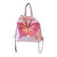 thumbnail image 1 of Shoulder Messenger Bag Butterflies Pattern Large Capacity Chain Straps Women Cloth Bag Pink Free Size, 1 of 8