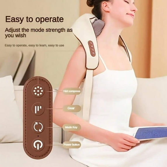 Shoulder And Neck Trapezius Muscle Massager, Neck And Shoulder Kneading And Heating Cervical Spine Device,It Massages The Shoulders, Neck, Deltoid Muscles, Waist And Calf Muscles Like A Real Person, A