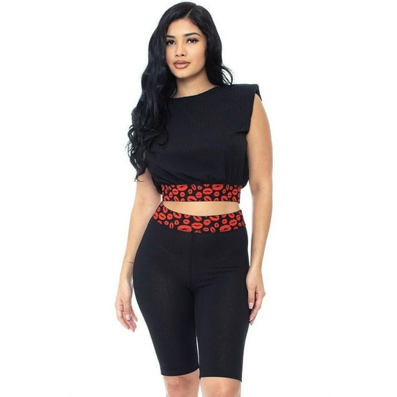 Shoulder Pad And Leopard Detailed Biker Shorts