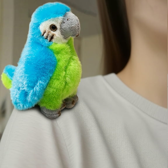Shoulder Parrot,Bird Stuffed Animal,Magnetic Shoulder Plushs Cute Stuffed Animals Doll That Clings To Your Shoulder Companion Toy Gift For Kids Adults(Blue Parrot 5in)