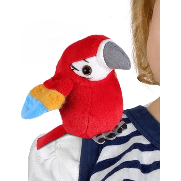 Shoulder Plush Parrot Magnet, Magnetic Shoulder Parrot, Bird Stuffed Animal Pirate Costume Accessories Cosplay Prop,  5 Inch Plush