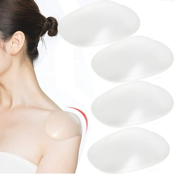 Shoulder Push-Up Pad,Happon 2 Pairs Soft Silicone Shoulder Pads for Women,Reusable Transparent Shoulder Pad,Invisible Shoulder Pad Self Adhesive for Woman Man Suit, Blazer, Coat, Shirt, Dress