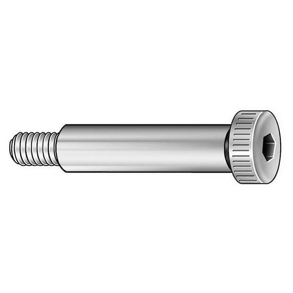 Shoulder Screw, #10-24 Thr Sz, 3/8 in Thr Lg, 5/8 in Shoulder Lg, Alloy Steel, 25 PK(SBIA0250062USA-025BX)