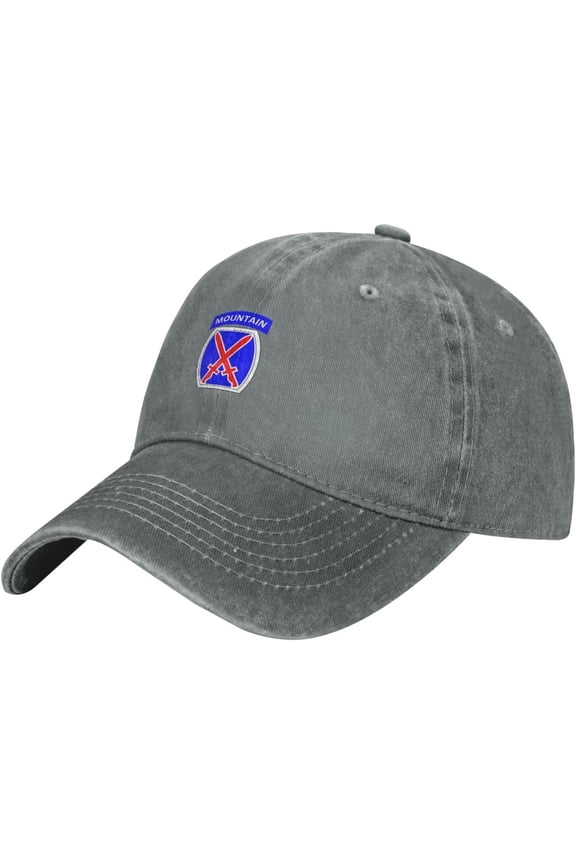 Shoulder Sleeve Insignia of The 10Th Mountain Division Baseball Cap for Men Women Vintage Cowboy Hat Adult Casquette Gray
