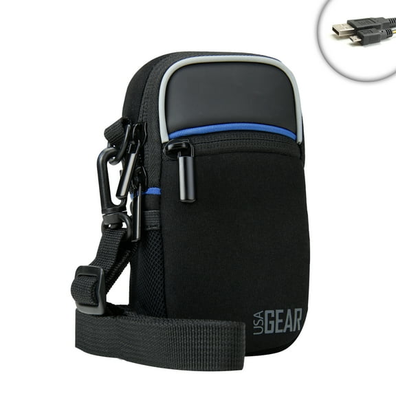 Shoulder Sling Compact Digital Camera Holster with Rain Cover by USA Gear for Samsung Cameras