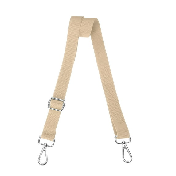 Shoulder Strap 2.5cm Wide Crossbody Strap, Light Gold, Silver Buckle