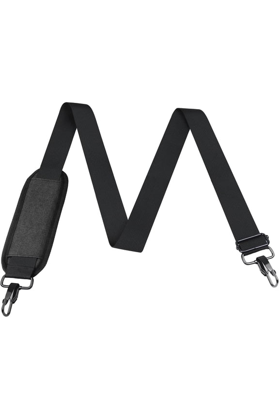 Shoulder Strap, 52" Universal Adjustable Padded Laptop Shoulder Strap Replacement Comfortable Belt with Metal Hooks for Laptop Messenger Crossbody Bag Luggage Duffel Camera, Black