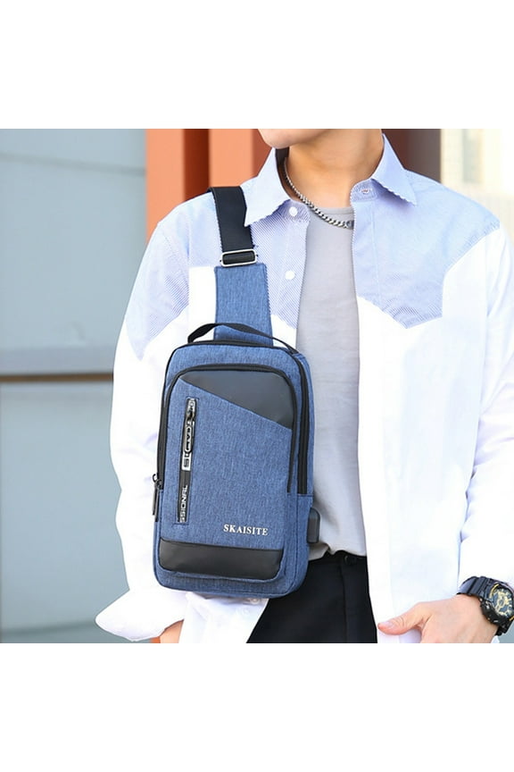 Shoulder Strap Bag Messenger Backpack With USB Hole Shoulder Strap Backpack Hiking Backpack Multipurpose Messenger Chest Bag