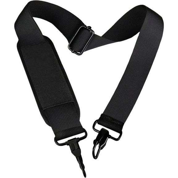 Shoulder Strap, Durable 55" Universal Replacement Laptop Shoulder Strap, Adjustable Comfortable Belt with Metal Hooks for Briefcase, Computer Messenger Bag, Laptop Case Luggage/Duffel/Camera, (Black)