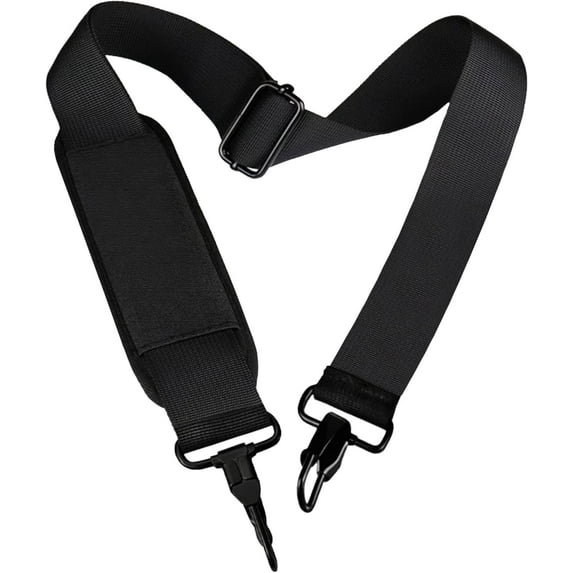 Shoulder Strap, Durable 55" Universal Replacement Laptop Shoulder Strap, Adjustable Comfortable Belt with Metal Hooks for Briefcase, Computer Messenger Bag, Laptop Case Luggage/Duffel/Camera, (Black)