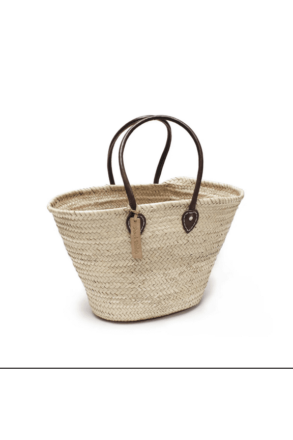 Shoulder Straw Bags tote Handle long leather