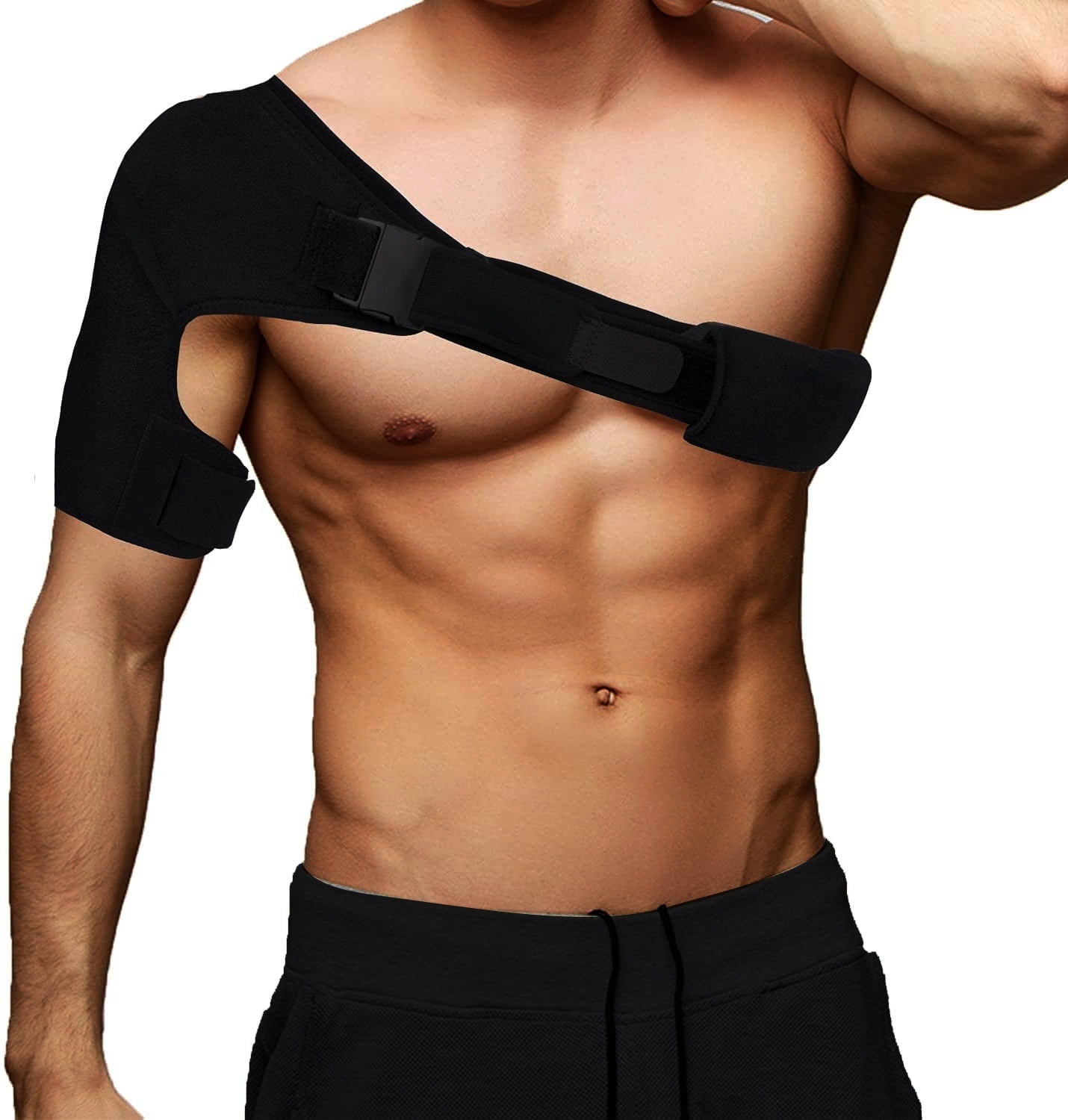 Shoulder Support Brace for Men and Women, Adjustable Shoulder Stability Brace with Pressure Pad. Should Compression Sleeve for Shoulder Injuries, Rotator Cuff, AC Joint