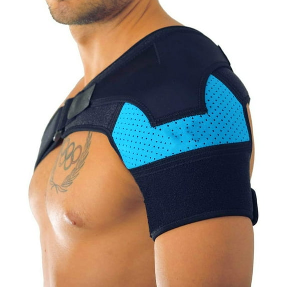 Shoulder Support Brace with Pressure Pad for Men Women, Adjustable Shoulder Brace for Torn Rotator Cuff, Dislocation, Joint, Bursitis, Pain, Fits Right or Left Shoulder