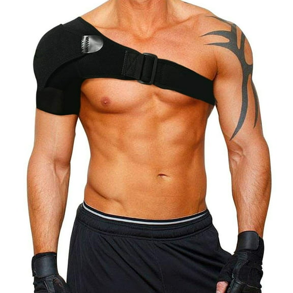 Shoulder Support Brace with Pressure Pad for Men Women, Adjustable Shoulder Brace for Torn Rotator Cuff, Dislocation, Joint, Bursitis, Pain, Fits Right or Left Shoulder