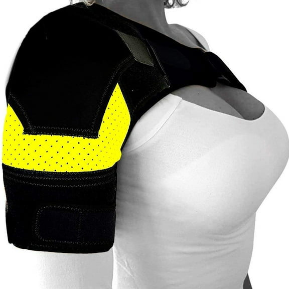 Shoulder Support Brace with Pressure Pad for Men Women, Adjustable Shoulder Brace for Torn Rotator Cuff, Dislocation, Joint, Bursitis, Pain, Fits Right or Left Shoulder