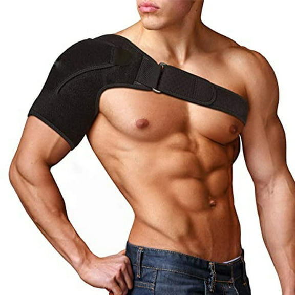 Shoulder Support Brace with Pressure Pad for Men Women, Adjustable Shoulder Brace for Torn Rotator Cuff, Tendonitis, Dislocation, AC Joint, Bursitis, Labrum Tear, Pain,universal