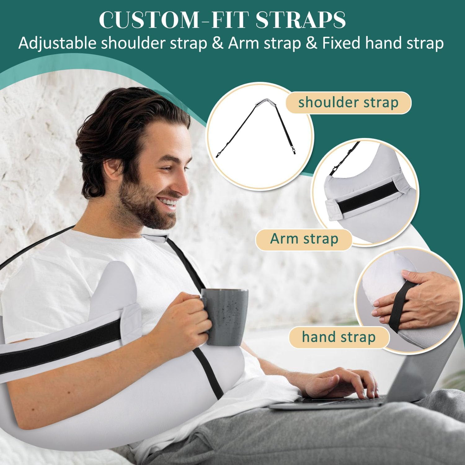 Shoulder Surgery Pillow with Straps & Pocket Shoulder Pillow for