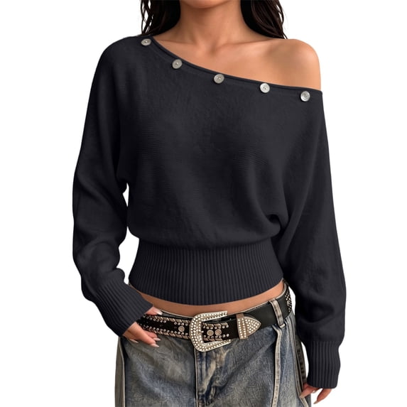 Off the Shoulder Sweater for Women Cute Sweaters Knit Sweater Thin Sweaters Cable Sweater Business Professional Tops Fall Clothes Summer Sweaters Work Tops Elegant Tops Fall Sweaters