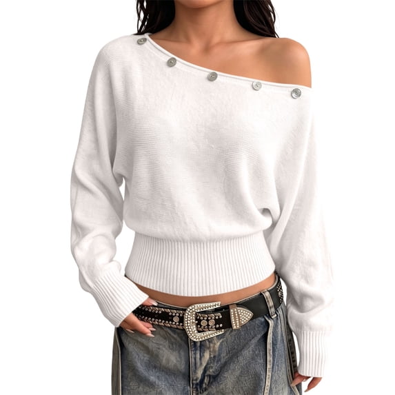 Off the Shoulder Sweater for Women Knit Sweater Clearance Womens Clothing Work Tops Date Night Outfit Business Professional Tops Thin Sweaters Casual Tops Cute Sweaters Elegant Tops