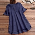 thumbnail image 1 of off The Shoulder Tops for Women Plus Size Summer Women Casual Embroidery Eyelet Short Sleeve Lightweight T Shirt Tops Button down Crew Neck Loose fit Tee Shirts Shirts for Women Dressy Casual Sexy, 1 of 3
