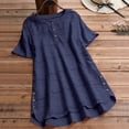 thumbnail image 1 of off The Shoulder Tops for Women Plus Size Summer Women Casual Embroidery Eyelet Short Sleeve Lightweight T Shirt Tops Button down Crew Neck Loose fit Tee Shirts Summer Tops for Women 2025 Plus Size, 1 of 3