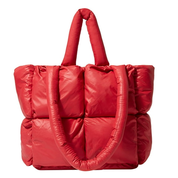 Shoulder Tote Bag for Women Large Lightweight Puffy Quilted Travel Beach Purse and Handbags Work Satchel