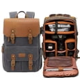 thumbnail image 1 of Shoulder Waterproof Large Capacity Batik Canvas British Backpack,Greyblack combination two, 1 of 2