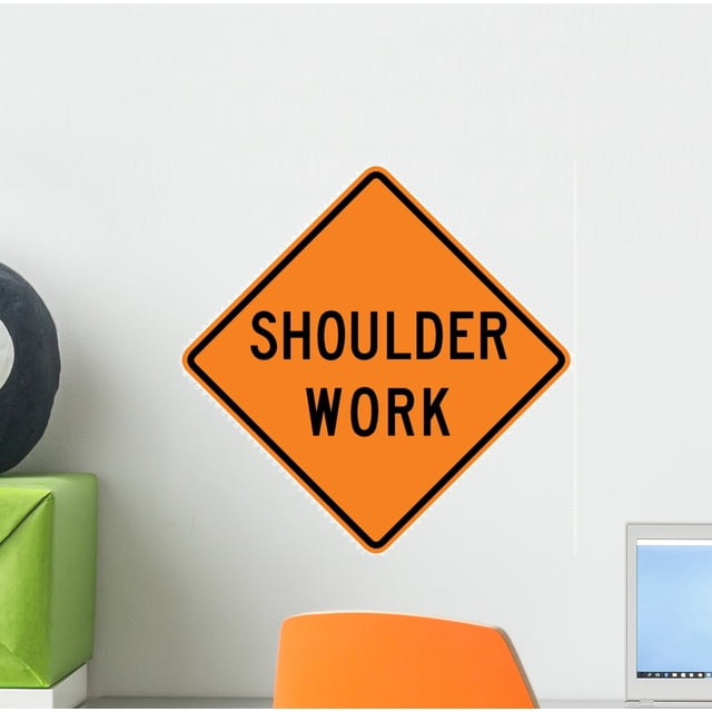 Shoulder Work Word Sign Wall Decal by Wallmonkeys Peel and Stick ...