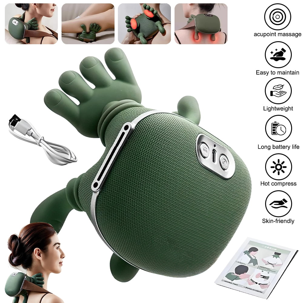Shoulder and Neck Massager, Welan Neck Massager with Fingers, 4D Kneading Massage(Green)