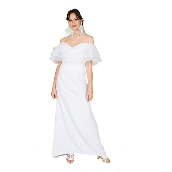 Shoulder less Train Gown
