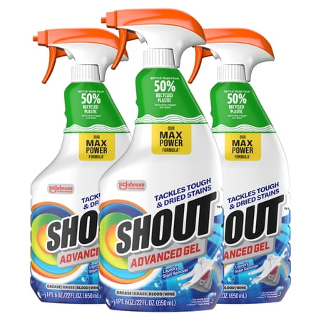 Shout Advanced Acting Gel, Laundry Stain Remover, 22 Ounce (Pack of 3)