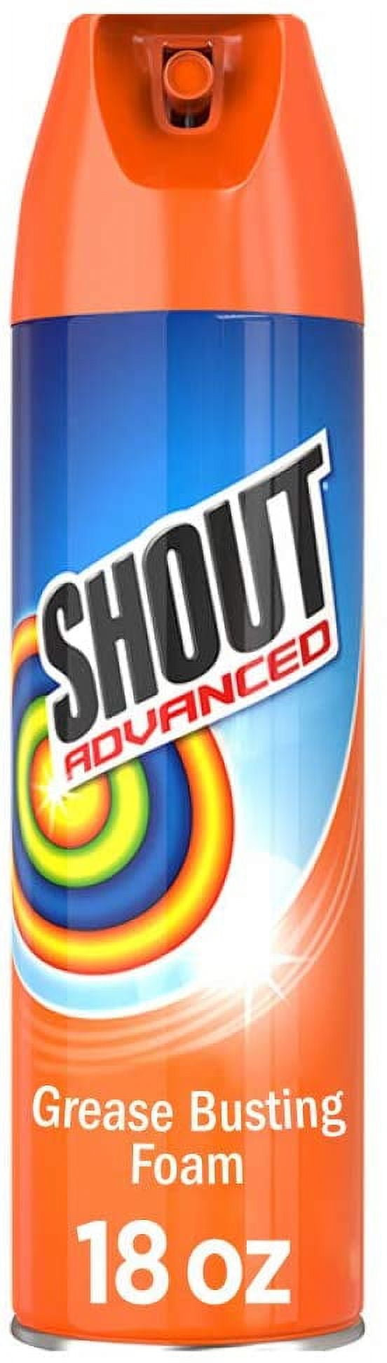 Shout Advanced Foaming Grease and Oil Laundry Stain Remover for Clothes, 18 oz