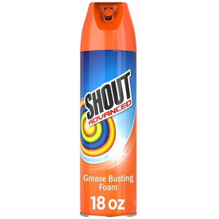 Shout Advanced Foaming Grease and Oil Laundry Stain Remover for Clothes, 18 oz