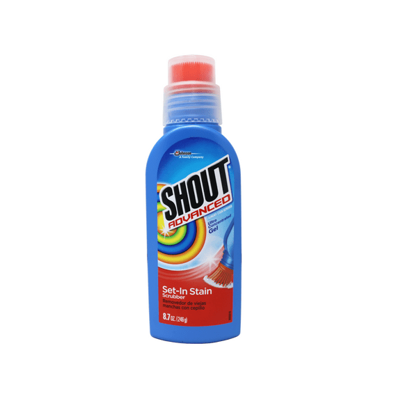 SHOUT Advanced Laundry Stain Remover, Ultra Concentrated Gel for Clothes, Set-In Stain Scrubber, 8.7 oz - 5 Pack