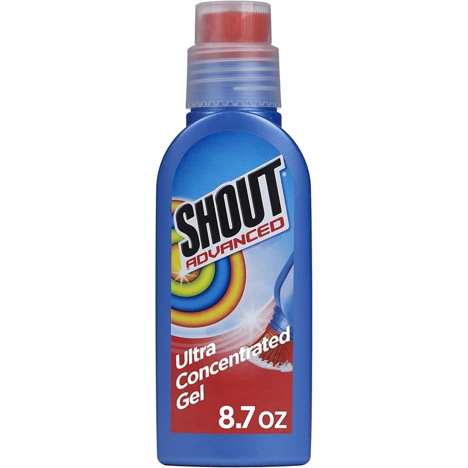 Shout Advanced Stain Remover for Clothes with Scrubber Brush, 8.7 oz.