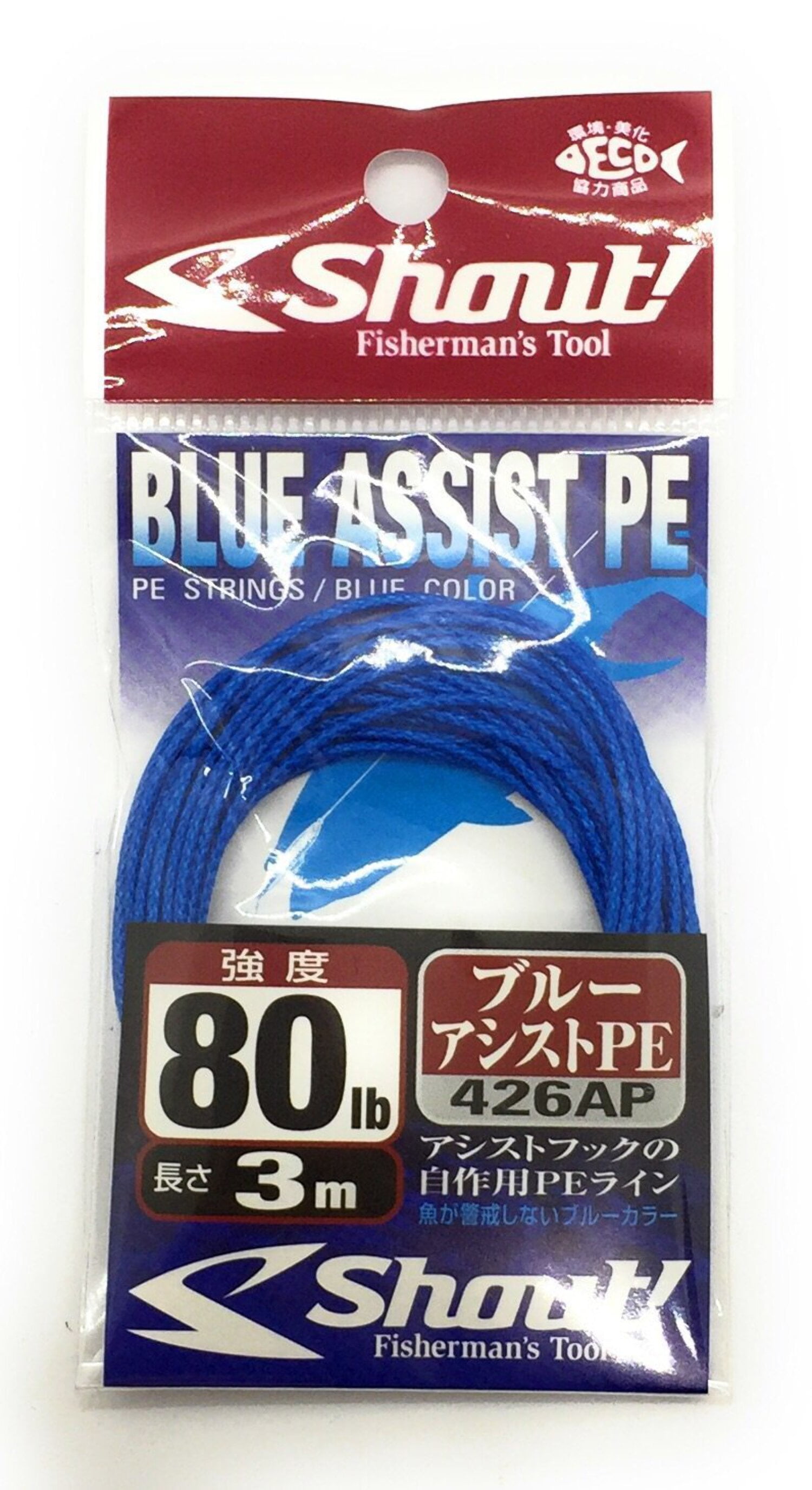 Shout 426-AP Blue Assist P.E Line Assist Cuerda de asistencia con núcleo interior 6.6 ft 200LB