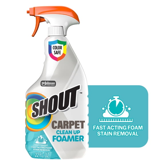 Shout Carpet Clean Up Foamer Rug & Carpet Cleaner, Color Safe and Fast Acting Spot & Stain Remover, 22 oz Trigger Spray