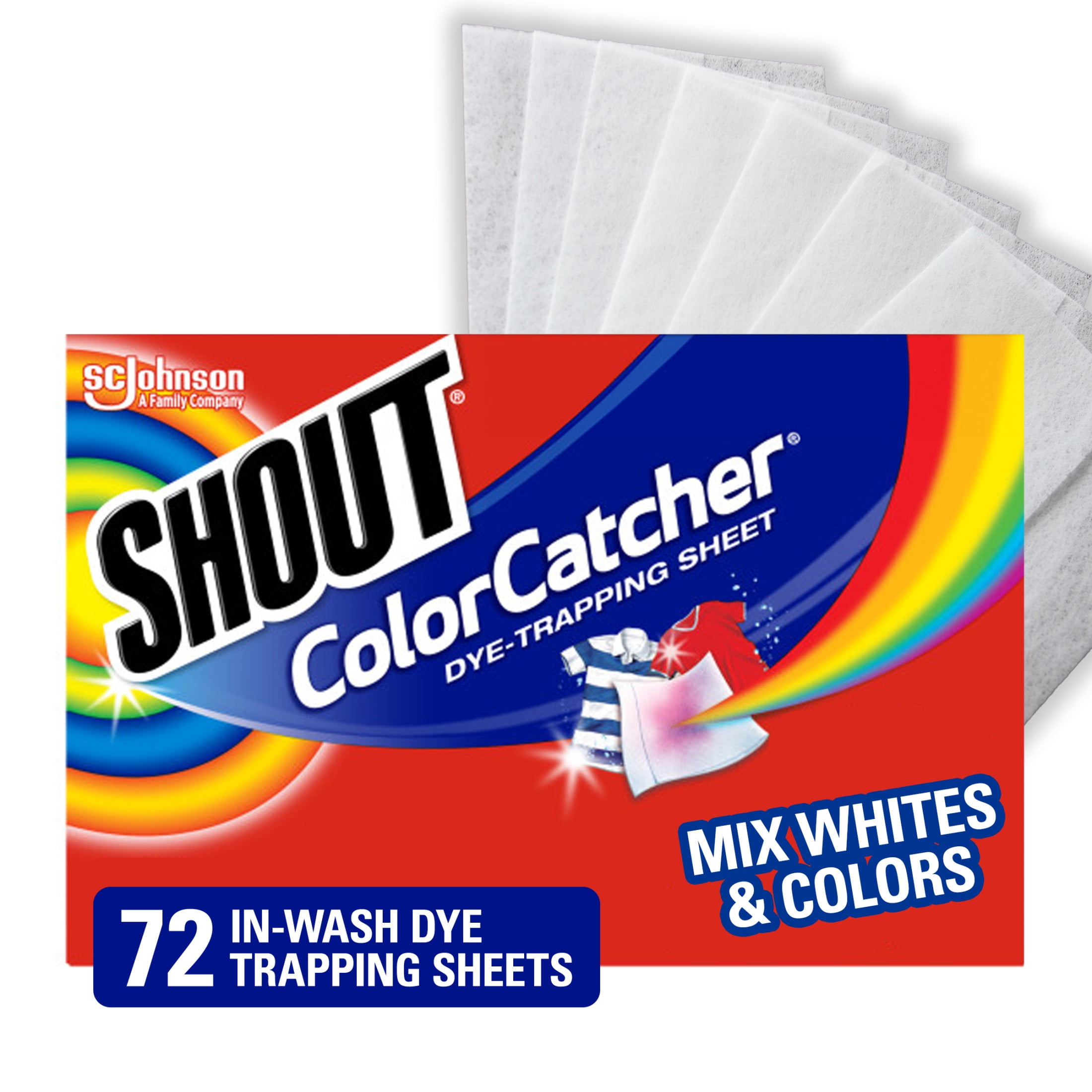 Shout Color Catcher, Laundry Washer Dye-Trapping Sheets, 72 Wash ...